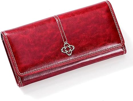 Large Women's Leather Wallet with Multiple Card Slots