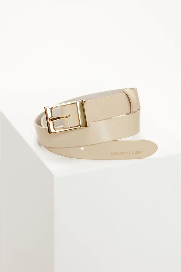 Basic Beige Belt with Gold Buckle